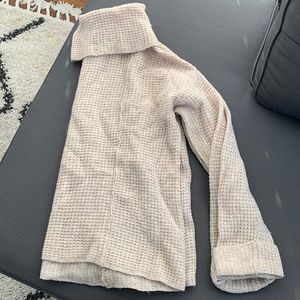 Free People 100% Wool Waffle Knit Cowl Neck Sweater (M)